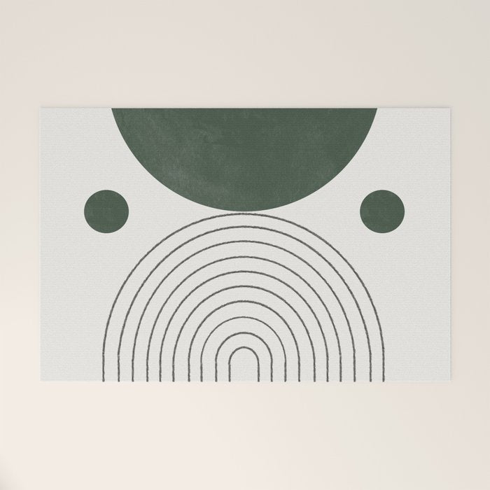 Mid Century Modern Green Welcome Mat Gallery Image 1