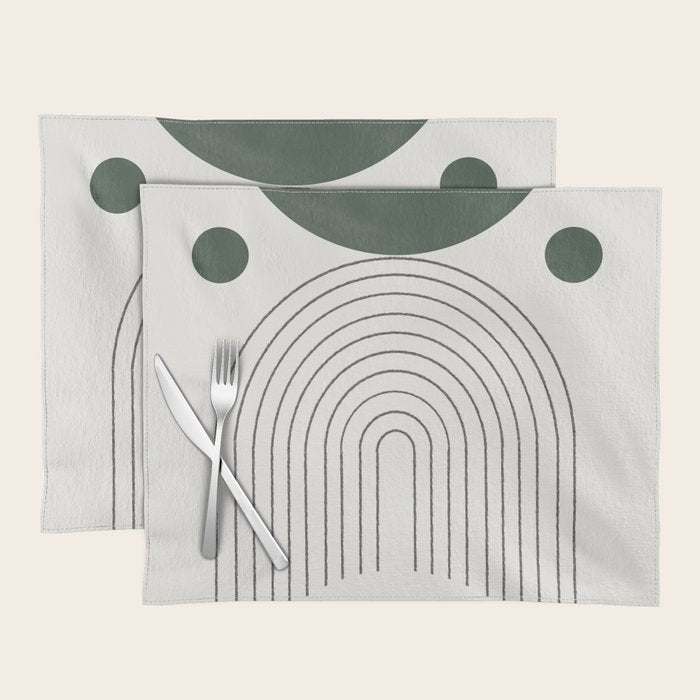 Mid Century Modern Green Placemat Gallery Image 1