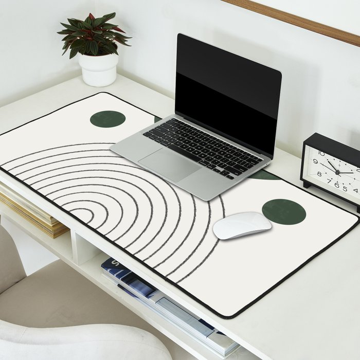 Mid Century Modern Green Desk Mat Gallery Image 2