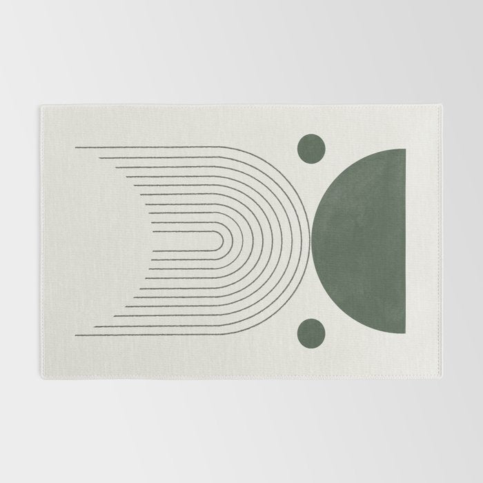 Mid Century Modern Green Rug Gallery Image 2