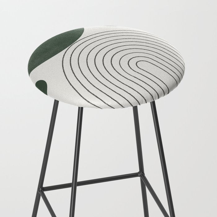 Mid Century Modern Green Stool Gallery Image 2