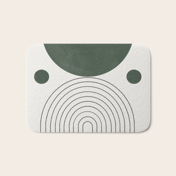Mid Century Modern Green Bath Mat Gallery Image 1