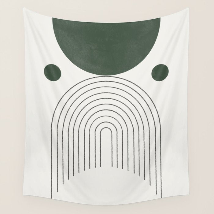 Mid Century Modern Green Wall Tapestry Gallery Image 4