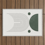 Mid Century Modern Green Outdoor Rug Gallery Image 1