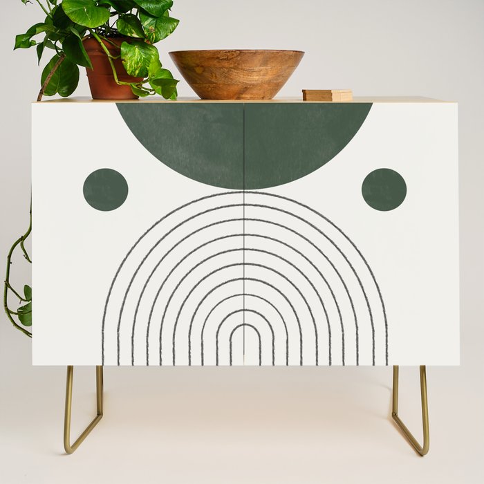 Mid Century Modern Green Credenza Gallery Image 1