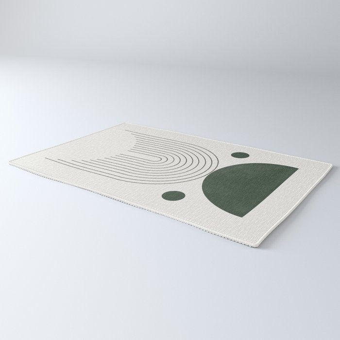 Mid Century Modern Green Rug Gallery Image 3