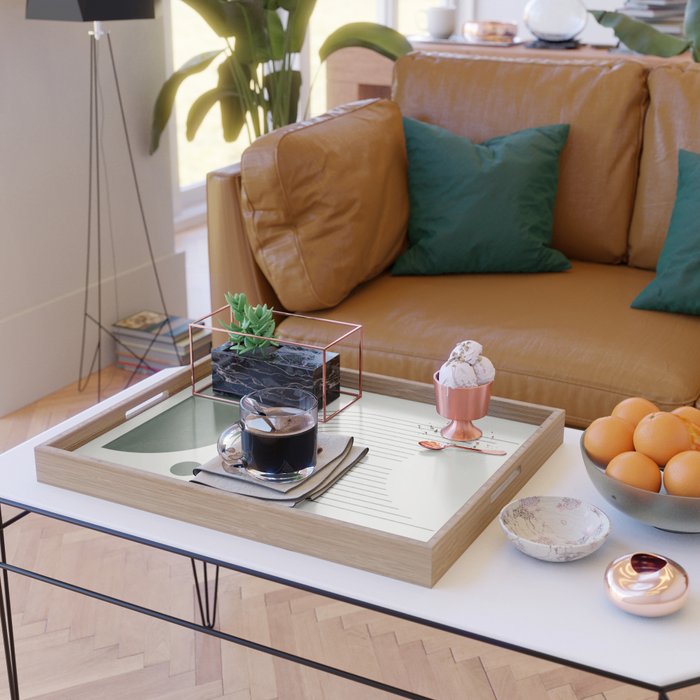 Mid Century Modern Green Serving Tray Gallery Image 2
