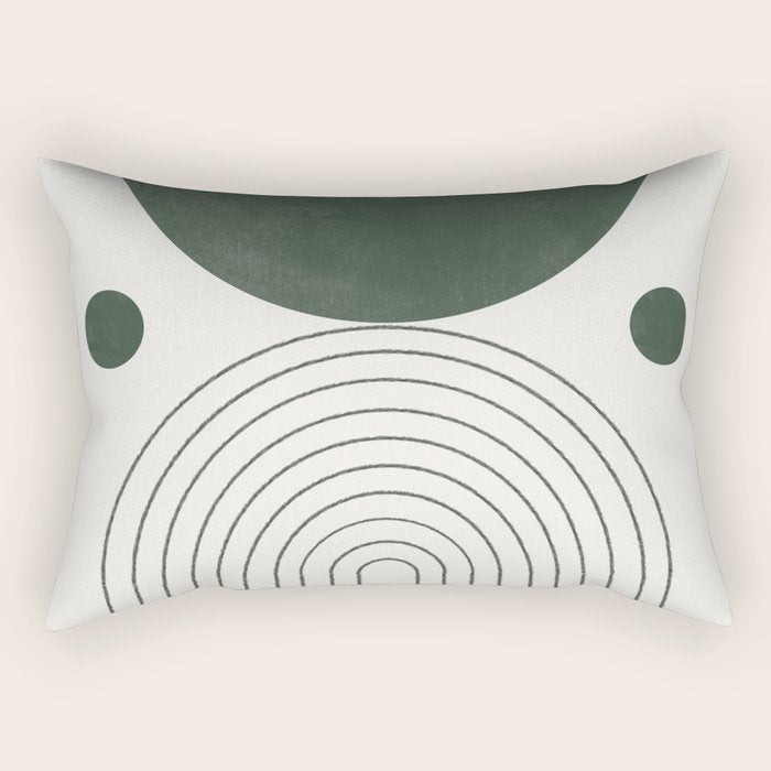 Mid Century Modern Green Rectangular Pillow Gallery Image 1
