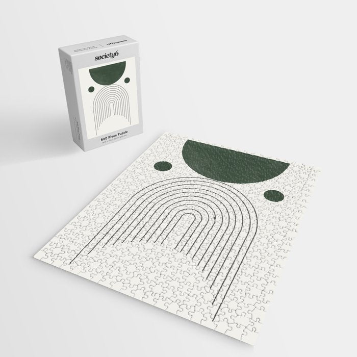 Mid Century Modern Green Jigsaw Puzzle Gallery Image 2