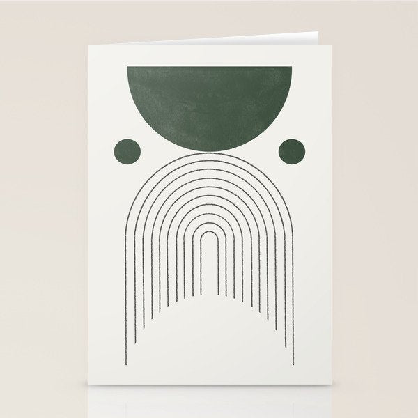 Mid Century Modern Green Stationery Card Gallery Image 1