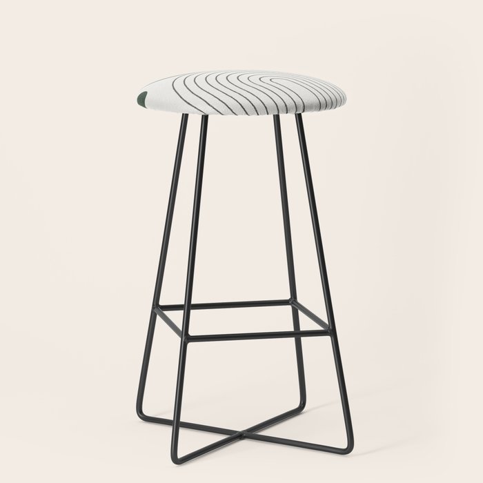 Mid Century Modern Green Stool Gallery Image 1