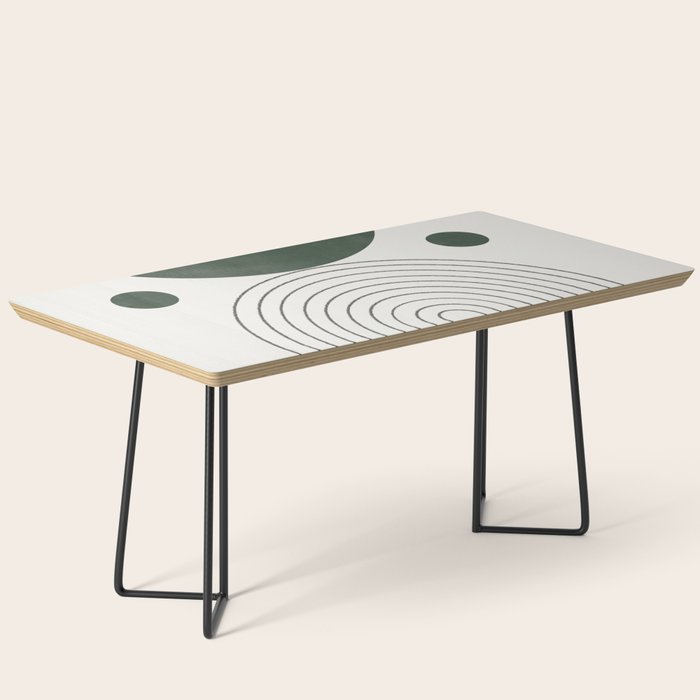 Mid Century Modern Green Coffee Table Gallery Image 1