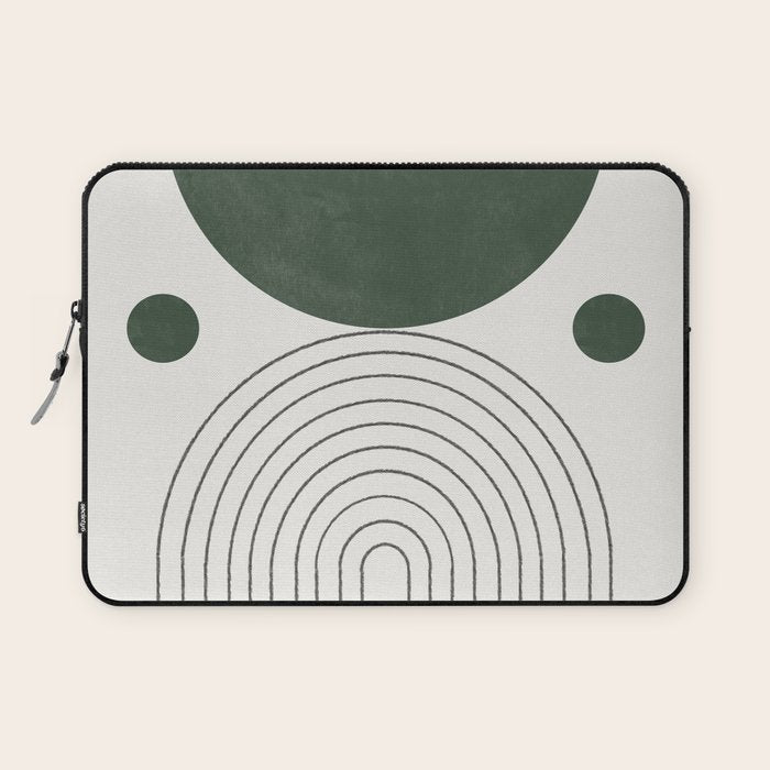 Mid Century Modern Green Laptop Sleeve Gallery Image 1