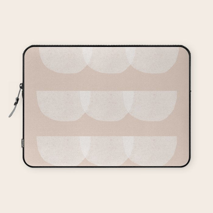 Pink & white geometric shapes pattern Laptop Sleeve Gallery Image 1