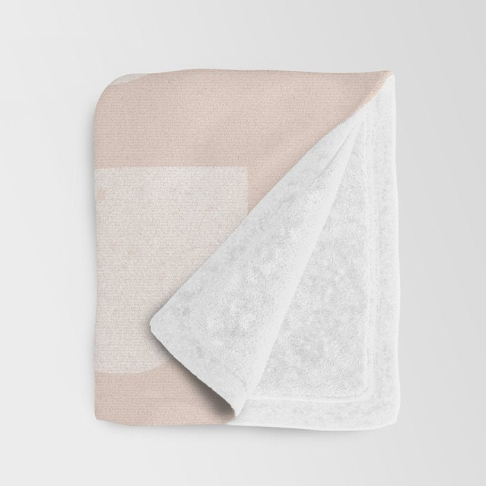 Pink & white geometric shapes pattern Throw Blanket Gallery Image 3