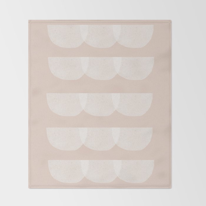 Pink & white geometric shapes pattern Throw Blanket Gallery Image 2