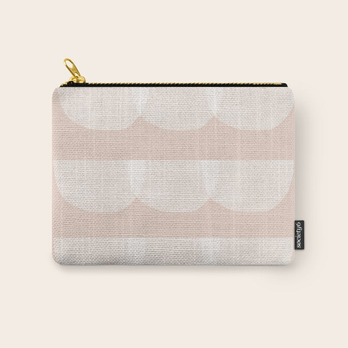 Pink & white geometric shapes pattern Carry All Pouch Gallery Image 1
