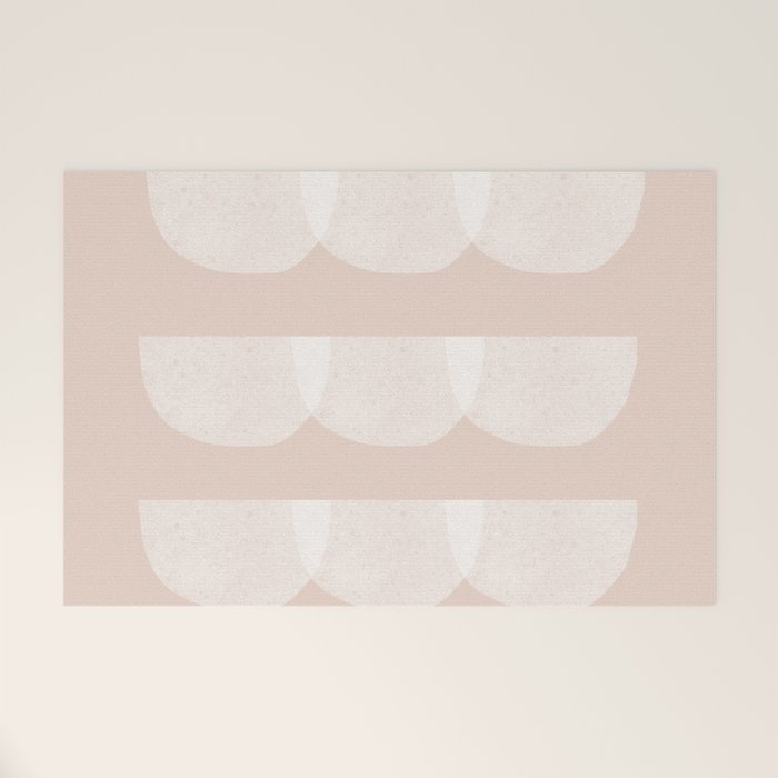 Pink & white geometric shapes pattern Welcome Mat Gallery Image 1