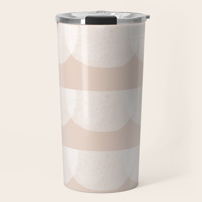 Pink & white geometric shapes pattern Travel Mug Gallery Image 1