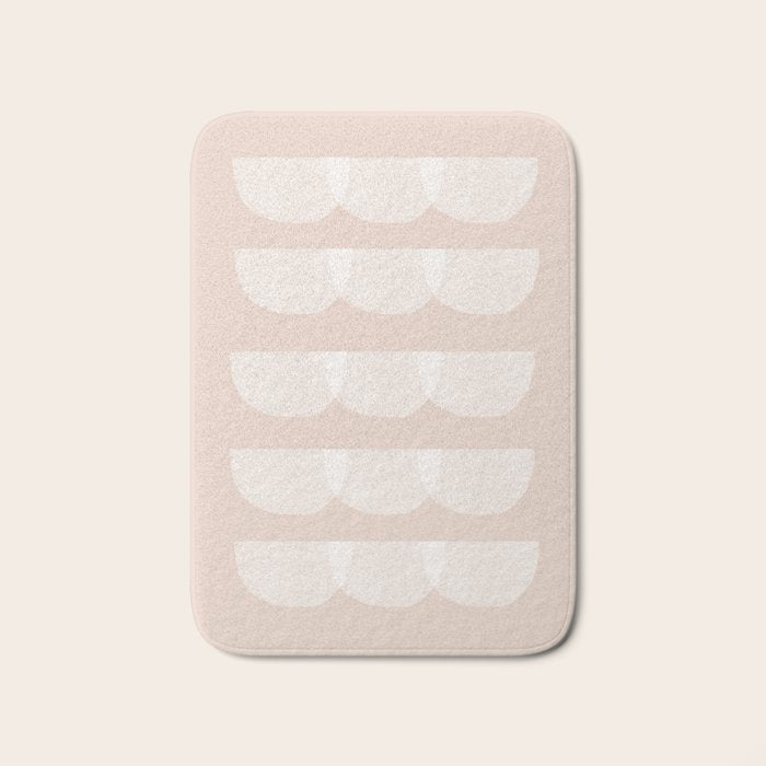 Pink & white geometric shapes pattern Bath Mat Gallery Image 1