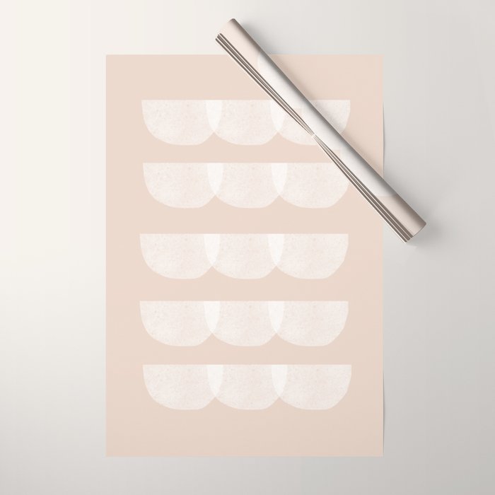 Pink & white geometric shapes pattern Wrapping Paper Gallery Image 1