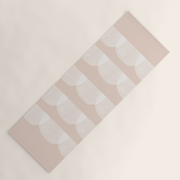 Pink & white geometric shapes pattern Yoga Mat Gallery Image 1