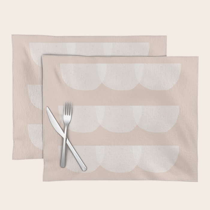 Pink & white geometric shapes pattern Placemat Gallery Image 1