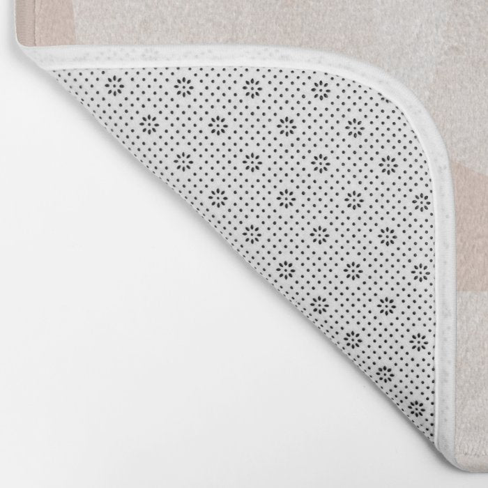Pink & white geometric shapes pattern Bath Mat Gallery Image 2