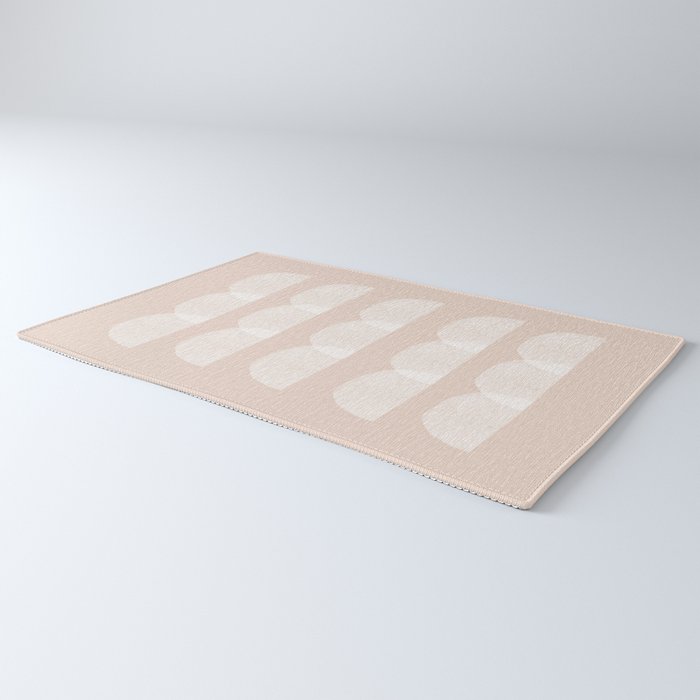 Pink & white geometric shapes pattern Rug Gallery Image 3