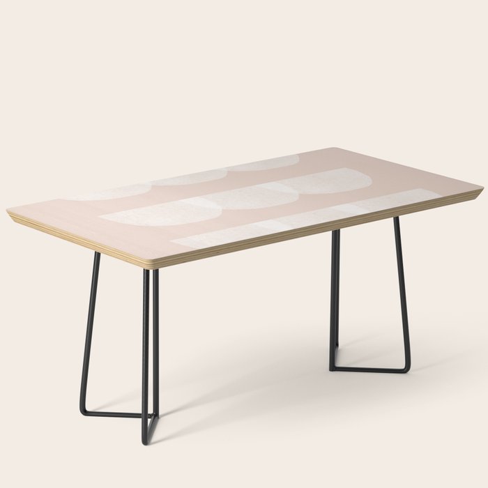 Pink & white geometric shapes pattern Coffee Table Gallery Image 1