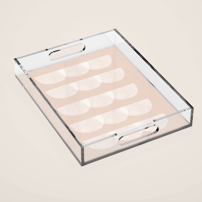 Pink & white geometric shapes pattern Acrylic Tray Gallery Image 1