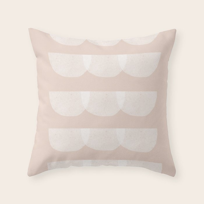 Pink & white geometric shapes pattern Throw Pillow Gallery Image 6
