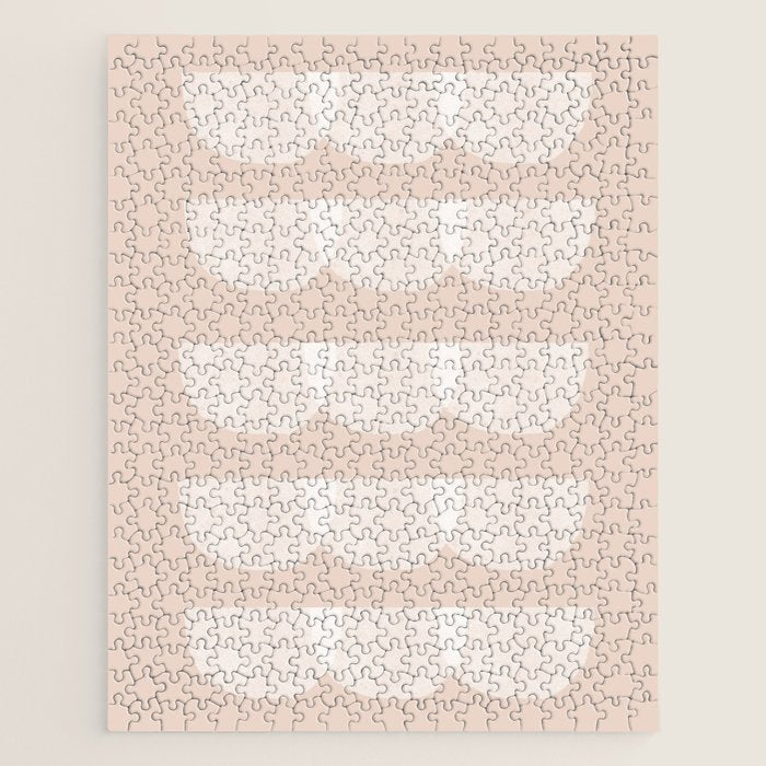 Pink & white geometric shapes pattern Jigsaw Puzzle Gallery Image 1