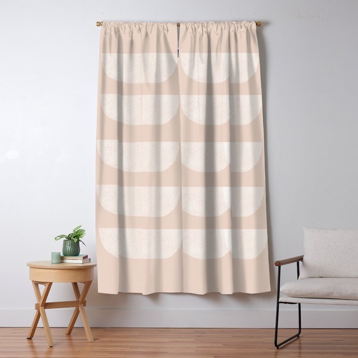 Pink & white geometric shapes pattern Window Curtain Gallery Image 1