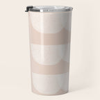 Pink & white geometric shapes pattern Travel Mug Gallery Image 3