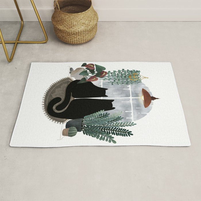 Rainy Day Cats (on white) Rug Gallery Image 1