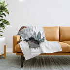 Rainy Day Cats (on white) Throw Blanket Gallery Image 1