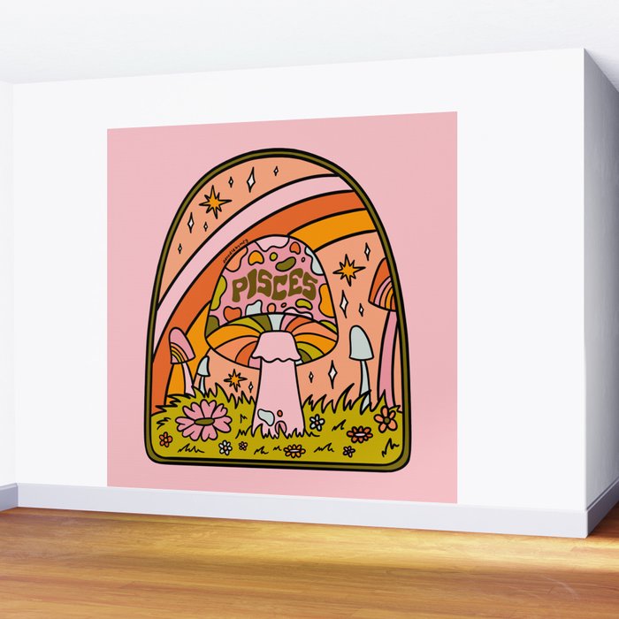 Pisces Mushroom Wall Mural Gallery Image 2