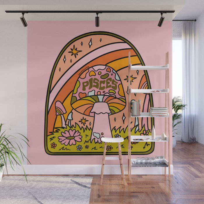 Pisces Mushroom Wall Mural Gallery Image 1