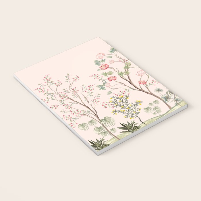 Chinoiserie Blush Pink Peony Blooming Floral Garden Notebook Gallery Image 3