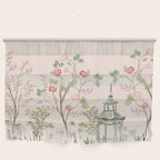 Chinoiserie Blush Pink Peony Blooming Floral Garden Wall Hanging Gallery Image 1