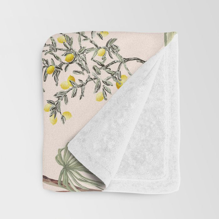 Chinoiserie Blush Pink Peony Blooming Floral Garden Throw Blanket Gallery Image 3