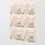 Chinoiserie Blush Pink Peony Blooming Floral Garden Wallpaper Gallery Image 2