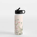 Chinoiserie Blush Pink Peony Blooming Floral Garden Water Bottle Gallery Image 1
