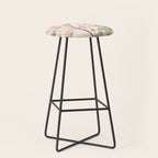Chinoiserie Blush Pink Peony Blooming Floral Garden Stool Gallery Image 1
