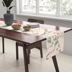 Chinoiserie Blush Pink Peony Blooming Floral Garden Table Runner Gallery Image 2