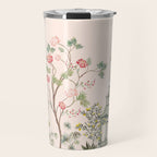 Chinoiserie Blush Pink Peony Blooming Floral Garden Travel Mug Gallery Image 1