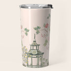 Chinoiserie Blush Pink Peony Blooming Floral Garden Travel Mug Gallery Image 2