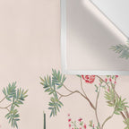 Chinoiserie Blush Pink Peony Blooming Floral Garden Wall Tapestry Gallery Image 3