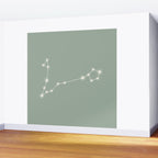 Pisces Zodiac Star Constellation Line Art Soft Sage Wall Mural Gallery Image 2